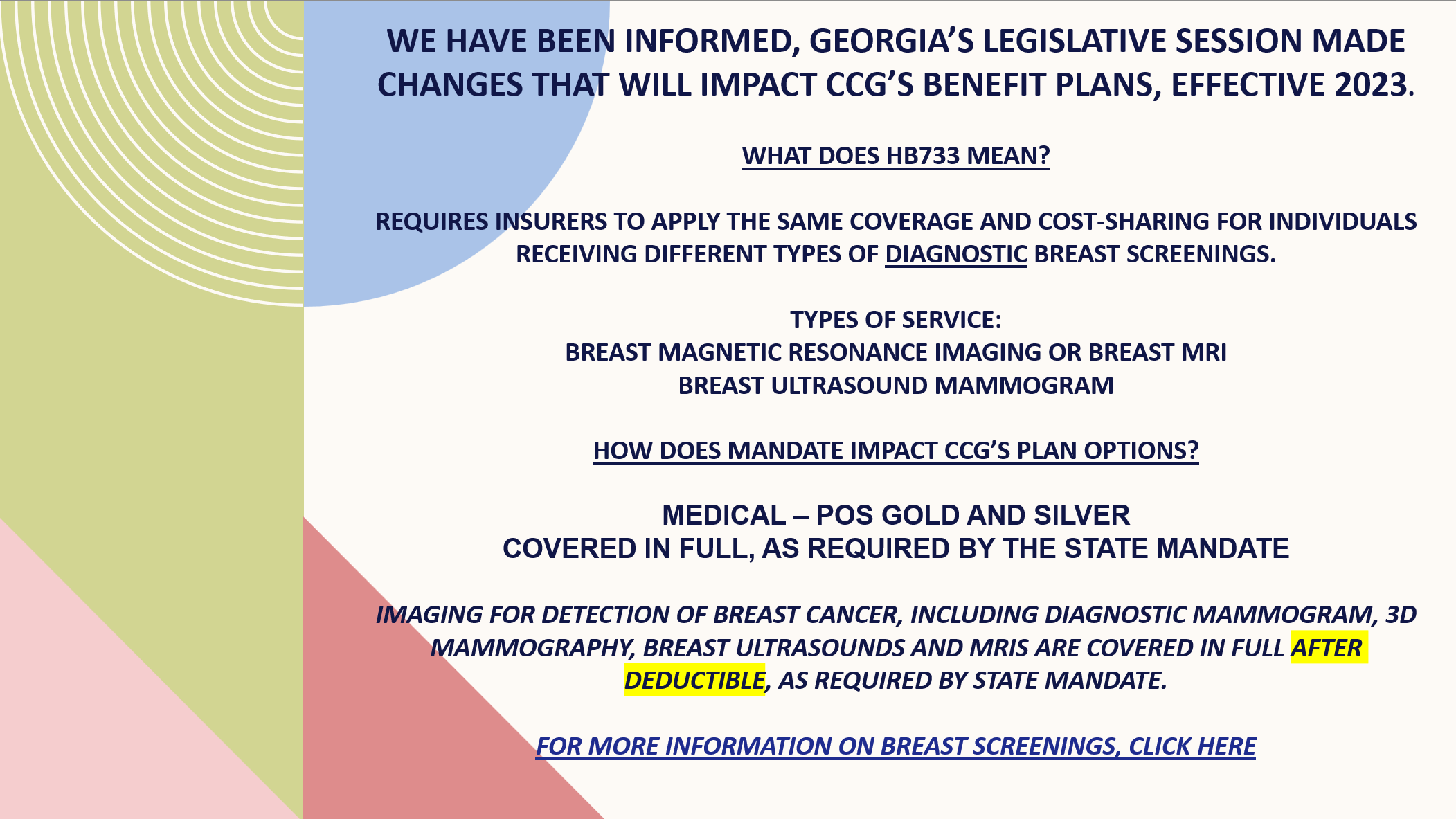 updates on breast screening